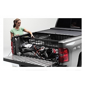 Roll-N-Lock Bed Cargo Divider Flip-Up Aluminum Black - CM224