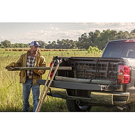 Roll-N-Lock Bed Cargo Divider Flip-Up Aluminum Black - CM404