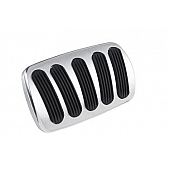 Lokar Performance Brake Pedal Pad - Aluminum With Rubber Insert Silver With Black Insert - BAG6137