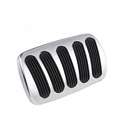 Lokar Performance Brake Pedal Pad - Aluminum With Rubber Insert Silver With Black Insert - BAG6137