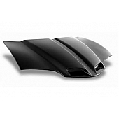Harwood Fiberglass Hood - Ram Air Bare Fiberglass Black - B20302