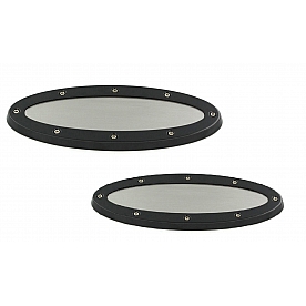 All Sales Emblem - Ford Oval Race Style Black Aluminum - 57503