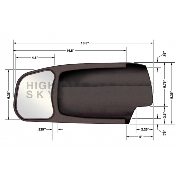 CIPA USA Exterior Towing Mirror Manual Rectangular Single - 11401-1