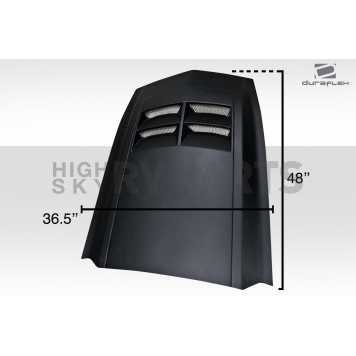 Extreme Dimensions Hood Scoop - Double Vented  Fiberglass Reinforced Plastic Black - 112446-2