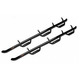 N-Fab Nerf Bar - Truck Wheel to Wheel Black Gloss Powder Coated Steel Round - N16100CC6