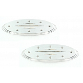 All Sales Emblem - Ford Oval Step Style Ball Milled With Rivets Silver Aluminum - 59906