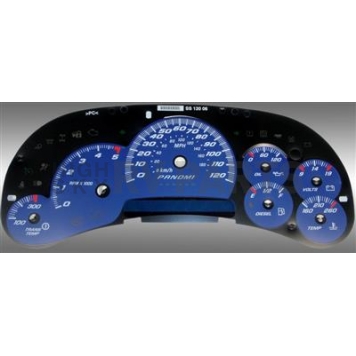US Speedo Gauge Face Overlay - Blue Daytime Color/ White Letter Color - SS1200644