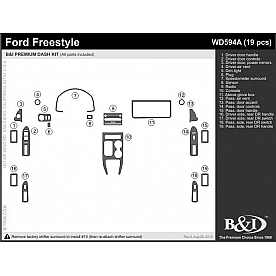 B & I Fender Dash Panel Trim WD594ASDB