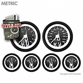 Aurora Instuments Gauge Face Overlay - Carbon Fiber Daytime Color/ White Letter Color - 5455