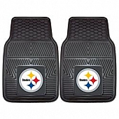 Fan Mat Floor Mat - Universal Fit Black Vinyl Set of 2 - 8752