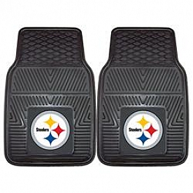 Fan Mat Floor Mat - Universal Fit Black Vinyl Set of 2 - 8752