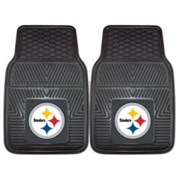 Fan Mat Floor Mat - Universal Fit Black Vinyl Set of 2 - 8752