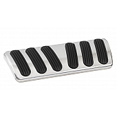 Lokar Performance Brake Pedal Pad - Aluminum With Rubber Insert Silver With Black Insert - BAG6147