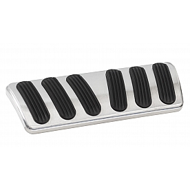 Lokar Performance Brake Pedal Pad - Aluminum With Rubber Insert Silver With Black Insert - BAG6147