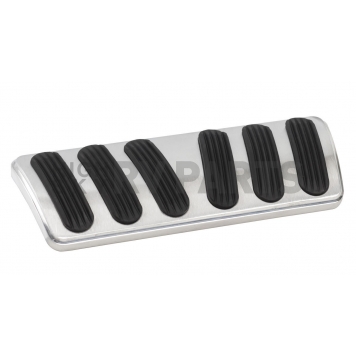 Lokar Performance Brake Pedal Pad - Aluminum With Rubber Insert Silver With Black Insert - BAG6147