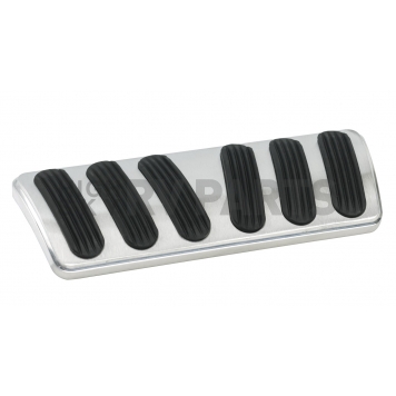 Lokar Performance Brake Pedal Pad - Aluminum With Rubber Insert Silver With Black Insert - BAG6147-1