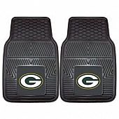 Fan Mat Floor Mat - Universal Fit Black Vinyl Set of 2 - 8756