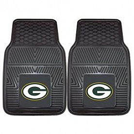 Fan Mat Floor Mat - Universal Fit Black Vinyl Set of 2 - 8756