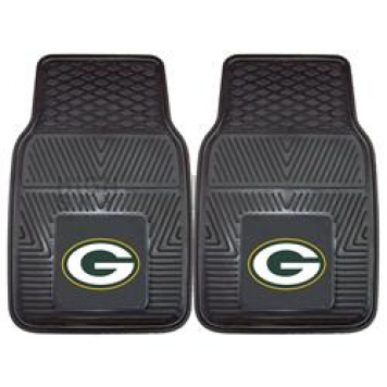 Fan Mat Floor Mat - Universal Fit Black Vinyl Set of 2 - 8756