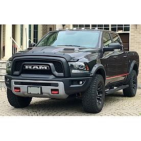 Tough Guard Form Fit Bug Shield - Acrylic ABS Plastic Black Smooth Satin Hood Only - TS-6R19