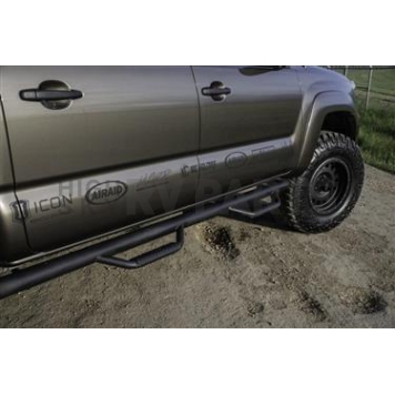 N-Fab Nerf Bar - Truck Wheel to Wheel Black Gloss Powder Coated Steel Round - T1589CC