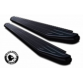 Black Horse Offroad Running Board Aluminum Stationary Black - PRT369BK