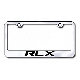 Automotive Gold License Plate Frame - Silver Stainless Steel - LFRLXEC
