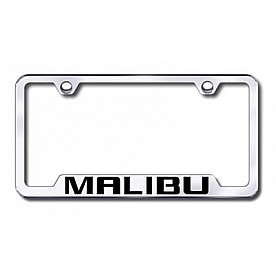 Automotive Gold License Plate Frame - Silver Stainless Steel - GFMALEC