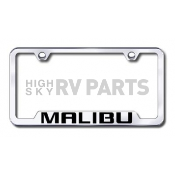 Automotive Gold License Plate Frame - Silver Stainless Steel - GFMALEC