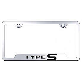 Automotive Gold License Plate Frame - Silver Stainless Steel - GFTYPEC