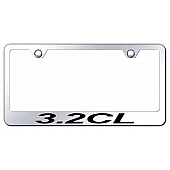 Automotive Gold License Plate Frame - Silver Stainless Steel - LF32CEC