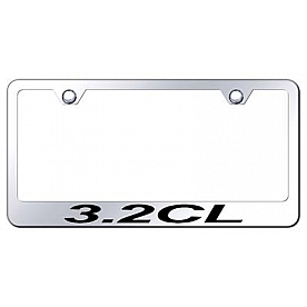 Automotive Gold License Plate Frame - Silver Stainless Steel - LF32CEC