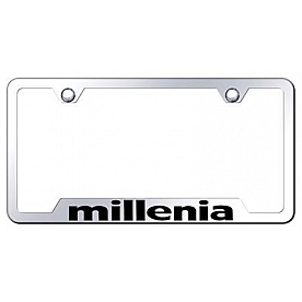 Automotive Gold License Plate Frame - Silver Stainless Steel - GFMILEC