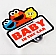 Nokya Decal - Baby In Car With Baby Elmo And Cookie Monster And Big Bird Blue/ White/ Red/ Yellow - SEIST23