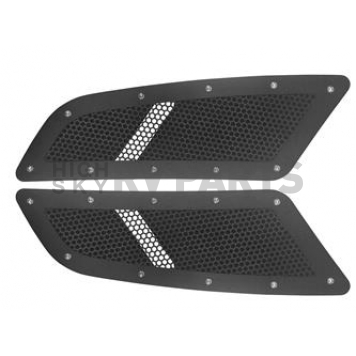 Drake Automotive Hood Vent - Black Rectangular Satin - FR3Z16C630