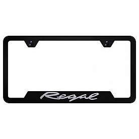 Automotive Gold License Plate Frame - Black Stainless Steel - GFREGEB