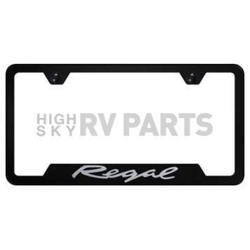 Automotive Gold License Plate Frame - Black Stainless Steel - GFREGEB