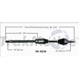 TrakMotive CV Axle Shaft - NI-8236