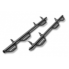 N-Fab Nerf Bar - Truck Wheel to Wheel Black Textured Powder Coated Steel Round - D1992QC6TX