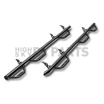 N-Fab Nerf Bar - Truck Wheel to Wheel Black Textured Powder Coated Steel Round - D1992QC6TX