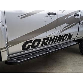 Go Rhino Running Board Black Textured Steel Stationary - 63420687T
