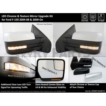 ProEFX Exterior Towing Mirror Electric Rectangular Set Of 2 - F1504HECTS-1