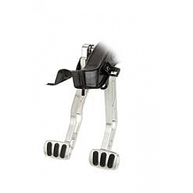 Lokar Performance Brake and Clutch Pedal Assembly - Silver Aluminum - BCA9513