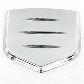 All Sales Emblem - Dodge Shield Step Style Ball Milled Silver Aluminum - 42301
