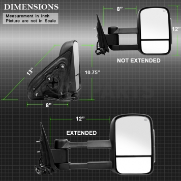 Xtune Exterior Towing Mirror Electric Rectangular Single - 9935442-7