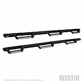 Westin Automotive Nerf Bar - Truck Wheel to Wheel Black Powder Coated With Polished Diamond Plate Step Pads On Drop Down Steps Steel Square - 56-5345852