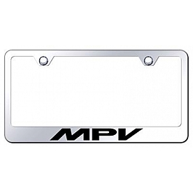 Automotive Gold License Plate Frame - Silver Stainless Steel - LFMPVEC