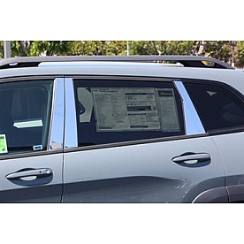 TFP (International Trim) Body Pillar Cover - Polished Stainless Steel Silver Set of 8 - 82353