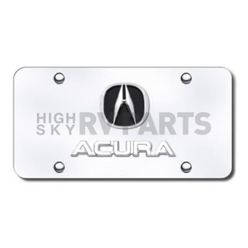 Automotive Gold License Plate - Acura Logo/Name With Black Fill Stainless Steel - DACUCC