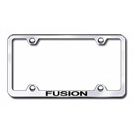 Automotive Gold License Plate Frame - Silver Stainless Steel - LFWFUSEC